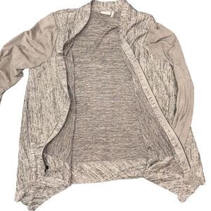LOGO BY LORI GOLDSTEIN KNIT CARDIGAN FAUX SUEDE SZ‎ XL Lagenlook Layer Grunge